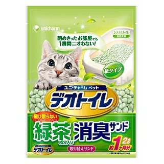 Unicharm 日本消臭大師 – 滲透式綠茶紙貓砂