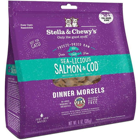 Stella & Chewys 貓凍乾脫水肉粒 - 海洋伴侶 三文魚鱈魚 配方