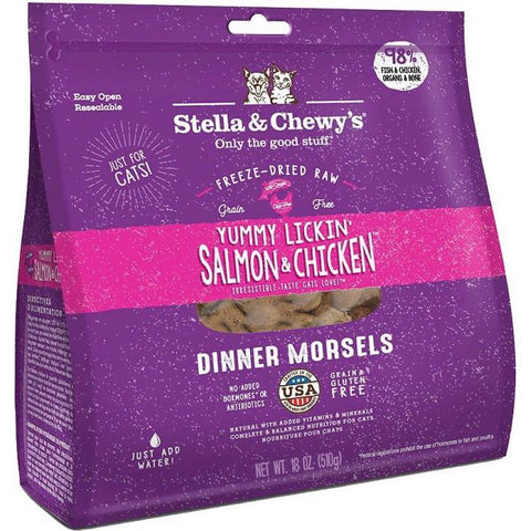Stella & Chewys 貓凍乾脫水肉粒 - 舔舌之選 三文魚雞肉 配方