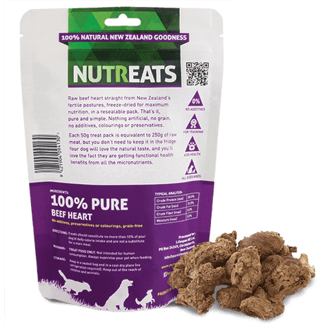 Nutreats - 紐西蘭低溫凍乾牛心 天然狗狗小食 50G 紐西蘭製造