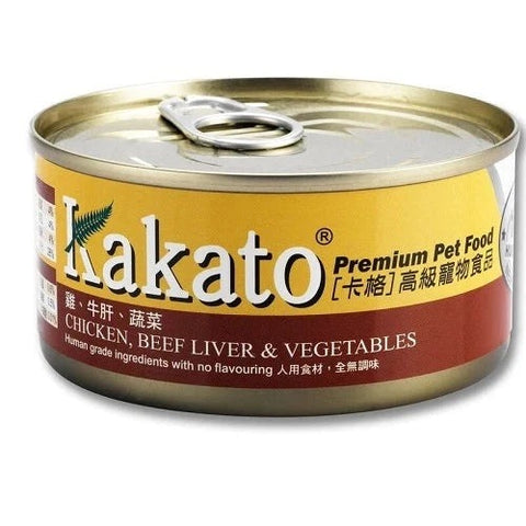 Kakato 卡格 - 雞,牛肝&蔬菜 Chicken, Beef Liver & Vegetables (貓狗食用)罐頭170克