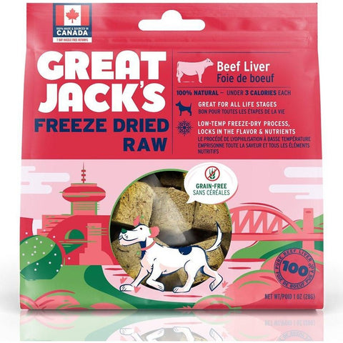 Great Jacks - 冷凍脫水狗小食 - 100% 牛肝 1oz
